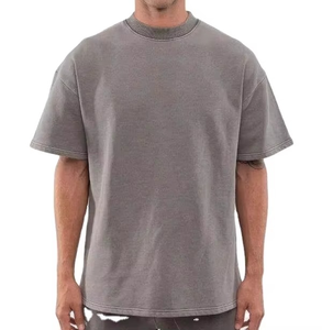 เสื้อยืดโอเวอร์ไซส์สีดำสำหรับผู้ชาย ผ้าฝ้าย 100% คอกลม แขนสั้น ผ้าถักด้านหน้า ระบายอากาศได้ดี เป็นมิตรกับสิ่งแวดล้อม สไตล์สตรีทแวร์ - Product Image 3