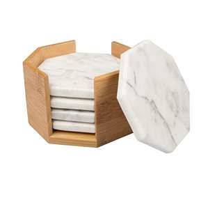 Juego de posavasos gruesos y duraderos con soporte, protección para mesas, para tazas, vasos y artículos de bar - Product Image 1