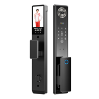 Cerradura Inteligente para Puerta de Aleación de Aluminio con Wi-Fi, Cámara HD, Huella Dactilar/Contraseña/Tarjeta/Control Remoto/Desbloqueo Facial, Alarma Antirrobo, Aplicación Tuya
