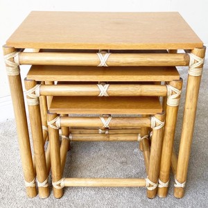 Modern Wood Nesting <b>Side</b> <b>Tables</b> Set | Industrial Metal Frame | Wholesale - Product Image 2