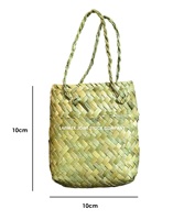 Sac Kete tissé en jonc de mer, sac Kete maori tissé, sac fourre-tout durable de petite taille, sac en lin tissé à la main, petite taille, fabriqué en usine au Vietnam