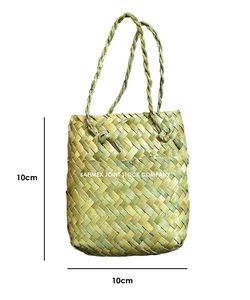 Sac Kete tissé en jonc de mer, sac Kete maori tissé, sac fourre-tout durable de petite taille, sac en lin tissé à la main, petite taille, fabriqué en usine au Vietnam - Product Image 5