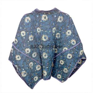 Veste courte matelassée Kantha indienne à imprimé floral, manches classiques, 100 % coton écologique, pour l'hiver - Product Image 6