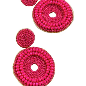 Fashion Handmade Rice Bead Earrings Big Geometric Rhomboid Tassel Drop Dangle Earrings and ear <b>jewelry</b> for girls from India - Product Image 1