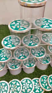 Nuevo diseño transparente de alta calidad Ramadán regalo decoración del hogar pastelería galleta postre caja de almacenamiento único madre perla contenedor - Product Image 6