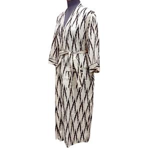 Elegante Kimono de Algodón con Estampado Digital para Mujer, Bata de Verano con Cinturón Floral, Ropa de Dormir de Secado Rápido, Transpirable, Cuello en V, Largo Completo - Product Image 2