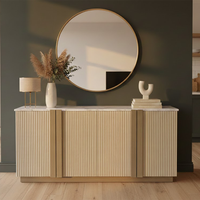 Meuble de cuisine à 4 portes, buffet, meuble de bar, mobilier d'intérieur, MDF, chêne massif, moderne, écologique, personnalisé