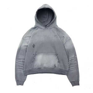 Nouveauté 2025 – Sweat à capuche surdimensionné pour homme en coton 100 % de haute qualité, grammage lourd, délavage acide, séchage rapide - Product Image 1