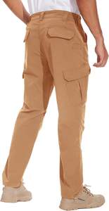 Pantalon cargo tactique décontracté pour homme, résistant à l'eau, léger, en toile de coton 100%, pour le travail en extérieur, automne - Product Image 4