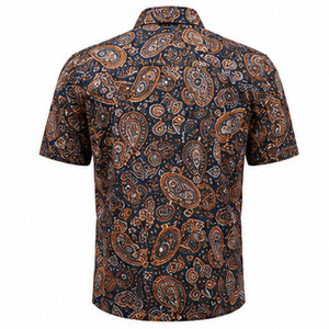 Chemise décontractée de luxe moderne pour homme, coupe décontractée, manches courtes, imprimé par transfert thermique, 100% coton respirant, séchage rapide, été - Product Image 2