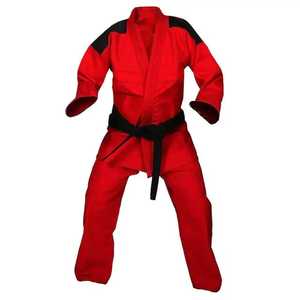 Green Judo Uniform 100% Cotton Regular Fit Breathable Adult Unisex Martial Arts Wear with <b>Black</b> <b>Belt</b> - Product Image 1