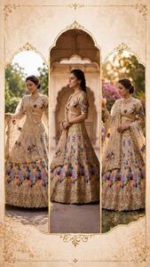 Indian Wedding Wear Fox Georgette Lehenga Set With <b>Sequins</b> Embroidery Unstitched Blouse Soft Butterfly Net Dupatta Heavy <b>Flared</b> - Product Image 6