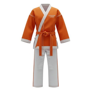 Pantalones de Karate y Artes Marciales Personalizados al por Mayor, de Polialgodón, Transpirables, Ligeros, Duraderos, con Estampado Naranja - Product Image 1