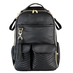 Bolsa de pañales de cuero con diseño personalizado, bolsa de pañales grande para bebé, mochila de cuero genuino, fabricante de bolsas de pañales de cuero. - Product Image 4