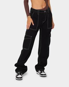 Pantalon cargo en jean coupe large style High Street, coupe ample, délavé, disponible pour la vente en gros et l'OEM - Product Image 3