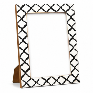 Handcrafted Black & White Moroccan Bone Inlay Photo <b>Frame</b> Decorative | <b>Wooden</b> <b>Picture</b> <b>Frame</b> for Tabletop & Wall Display Home - Product Image 1