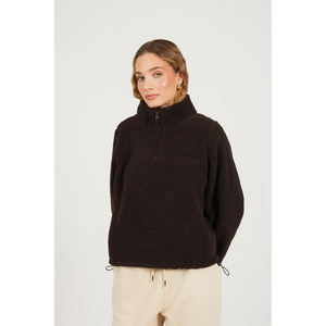 Sudadera Casual Rosa de Algodón 100% con Hombros Caídos, Forro Polar, Transpirable, Bordada, Estilo Urbano, Talla Grande para Mujer, Venta al por Mayor - Product Image 1