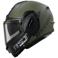 Nouveau casque Astone Helmets RV6 VANTAGE rabattable en vert mat/blanc, matériau ABS, garantie 1 an, équipement pour motards