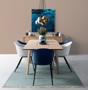 Contemporary Plastic Shell <b>Chair</b> Fabric Padded Seat Cushion Metal Legs For Hotel Bedroom Desk Dressing Table Vanity Room - Product Image 6