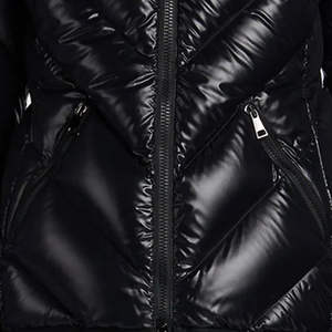 Veste matelassée noire brillante personnalisée OEM Monclerring, doudoune de luxe pour homme en duvet d'oie, manteau d'hiver haute performance à marque privée - Product Image 5