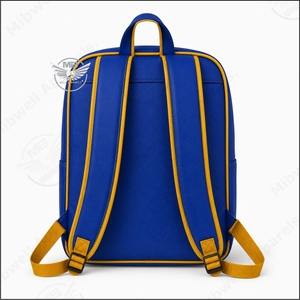 Sac à dos Sigma Gamma Rho bleu royal et jaune avec fermeture éclair, sac à livres scolaire durable - Product Image 2