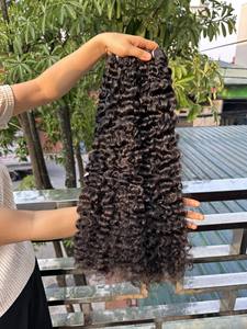 Paquet birman bouclé vietnamien à double tirage/100% cuticules birmanes brutes alignées à la main par des cheveux tibias 8 à 30 pouces 10A - Product Image 4