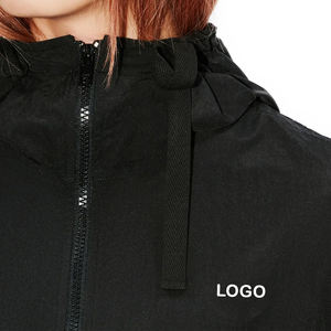 Chaqueta Cortavientos con Capucha, Impermeable, de Nailon, con Cierre Bidireccional, Cordón Ajustable en el Bajo, Ligera, Personalizable, de Moda - Product Image 5