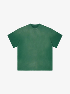 Camiseta de mujer de talla grande, estilo urbano retro, efecto desgastado por el sol, con cuello redondo, lavado ácido, personalizada, vintage, 100% algodón, tejido ligero - Product Image 3