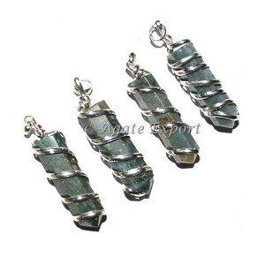 Amazonite — pendentif enroulé, pierre brute, colliers avec pendentifs, vente en gros, 10 pièces - Product Image 4