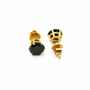 18ct Rose Gold <b>Black</b> Onyx Oval <b>Stud</b> <b>Earrings</b> High Polish Classic Solitaire Party Wedding Gift Jewelry for Women Girls - Product Image 3