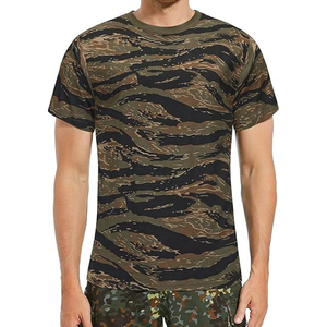 Camiseta de Manga Corta para Hombre, Estampado de Camuflaje, Corte Regular, Cuello Redondo, Transpirable, Informal, 100% Poliéster Tejido - Product Image 1