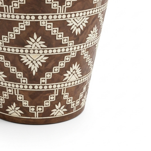 Mesa Auxiliar Industrial de Lujo con Incrustaciones de Esmalte y Colores Personalizados, Diseño Floral Geométrico Hecho a Mano para Dormitorio o Entrada - Product Image 4