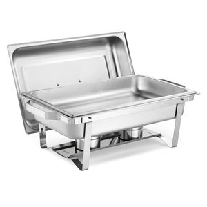 Set di 6 Chafing Dish Rettangolari in Acciaio Inossidabile da 9 Qt, Scaldavivande Completo con Manico Cavo, Attrezzatura per Mantenere il Calore - Product Image 5
