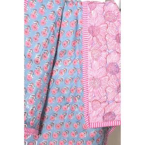 Manta de Bebé Hecha a Mano de Algodón, Colcha Floral Reversible, Ropa de Cama Suave para Niños Pequeños, Regalo Boho para Guardería - Product Image 4