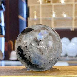 Nouvelle sphère de pierre de lune arc-en-ciel élégante boule de cristal polie pierre précieuse de décoration pour la guérison méditation Feng Shui amour Agate - Product Image 4