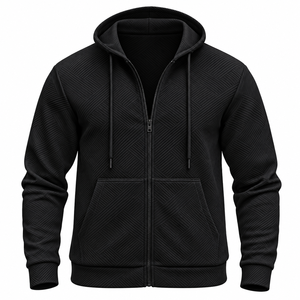 Sudadera con Capucha y Cremallera Completa para Hombre, 100% Algodón, Estilo Casual, con Logotipo Personalizado, para Hombre y Mujer, Venta al Por Mayor ODM/OEM - Product Image 5