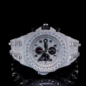 Hip Hop Luxury Automatic Mechanical <b>Watch</b> <b>for</b> <b>Men</b> Women VVS D Colour Moissanite Iced Out Design Analog Display - Product Image 4