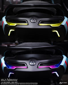 Luz Trasera LED RGB AJ AJLIGHT DESIGN 2025 de Taiwán, 4 Lentes, Nueva Luz Trasera de Señalización para Motocicleta Yamaha NMAX V3 TURBO AJNMAX-BTL - Product Image 3