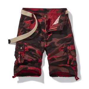Fashion Men Formal High Waist Knitted Breathable Worsted Zipper Overalls <b>Camouflage</b> <b>Cargo</b> Shorts - Product Image 4