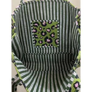 Bolso Tote Acolchado de Algodón con Estampado de Leopardo Verde, Bolso de Compras Abierto, para Uso en Todas las Estaciones - Product Image 5