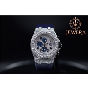 Mossinate Luxury Rubber Diamond <b>Watch</b> Waterproof Stylish Timepiece with Genuine Diamonds <b>for</b> Men and Women - Product Image 1