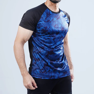 T-shirt de sport pour homme, coupe ajustée, en tricot épais, spandex/polyester, respirant, séchage rapide, écologique, streetwear, gym - Product Image 3