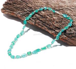 Natural Blue Apatite Faceted Nugget Beaded <b>Necklace</b> March Birthstone Gemstone Jewelry Handmade Apatite <b>Statement</b> <b>Necklace</b> Bulk - Product Image 6