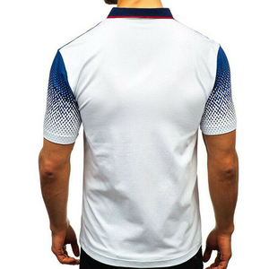 Chemises de golf pour hommes en coton 100% tissé, anti-rides, à manches courtes, avec poche, impression numérique, service OEM ODM personnalisé, MOQ 2 pièces - Product Image 2