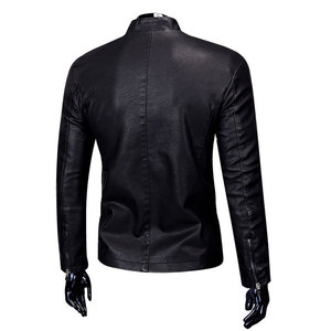 Fabricants de vêtements sur mesure, veste en cuir de vachette personnalisée avec manches en cuir, broderie sur le devant, streetwear, veste en cuir pour homme - Product Image 6