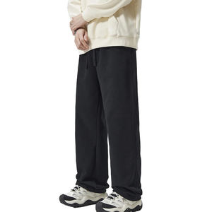 Pantalones de chándal de hombre de tejido grueso, casuales, de marca de moda, con cintura de lazo, de pierna ancha, de corte recto, holgados y oversize - Product Image 3