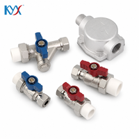 Kit de 4 vannes à boisseau sphérique droites en laiton PPR, avec filtre à eau et filtre à gaz, pour chaudière murale à gaz, pièces de plomberie de chauffage