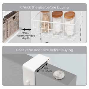 Organizzatore da Porta a 6 Ripiani Regolabili in Acciaio Verniciato a Polvere Bianco per Scarpe, Borse, Spezie in Bagno, Cucina, Armadio - Product Image 5