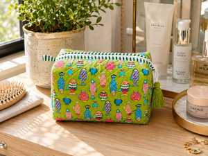 Vintage Bohemian Embroidered Cotton Fashion Waterproof Zipper Soft Handle Eco-Friendly <b>Makeup</b> <b>Case</b> Travel Pouch Bag Rajasthan - Product Image 4