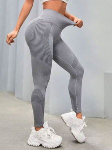 Pantalones de yoga de cintura alta para mujer al por mayor, pantalones de ejercicio para adelgazar la cadera, pantalones de running, mallas de fitness con control de abdomen y efecto lifting de vientre - Product Image 4